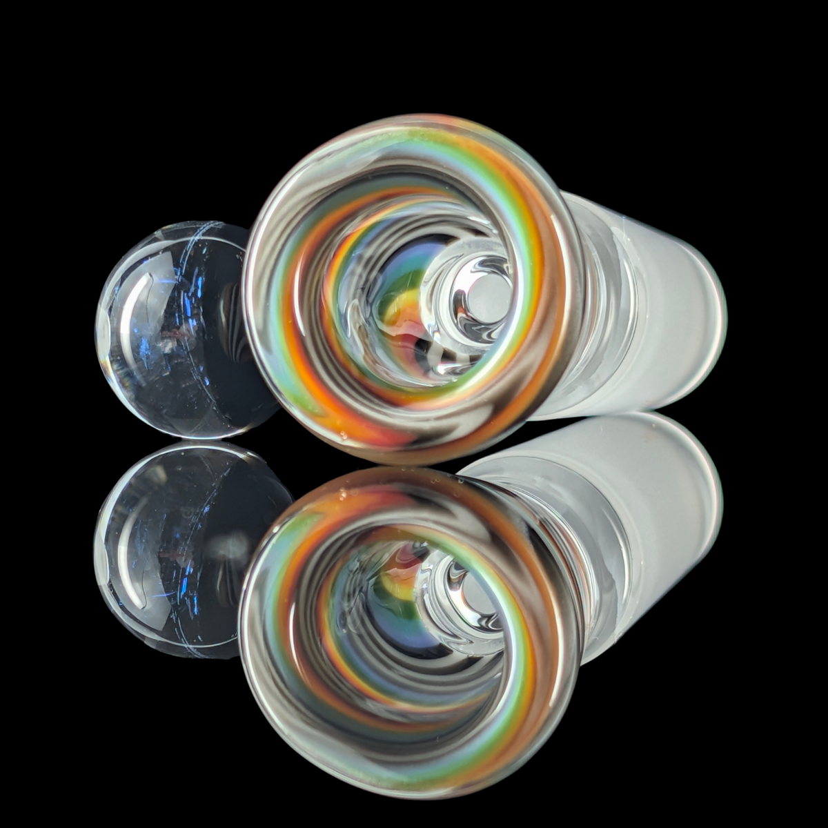 Linework Restriction Slide w/ Dichro Marble 14mm by Empirical Glass
