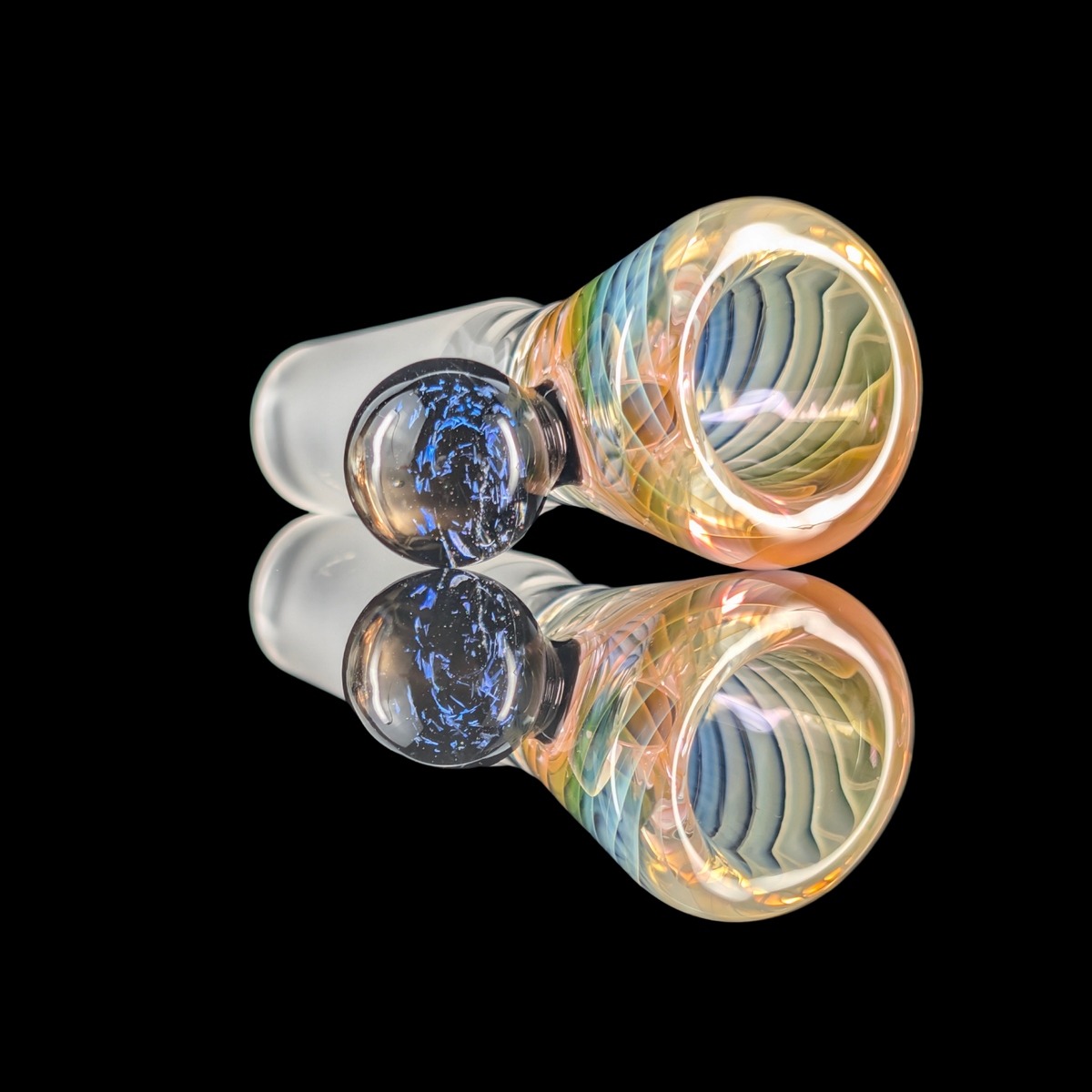 Linework Restriction Slide w/ Dichro Marble 14mm by Empirical Glass