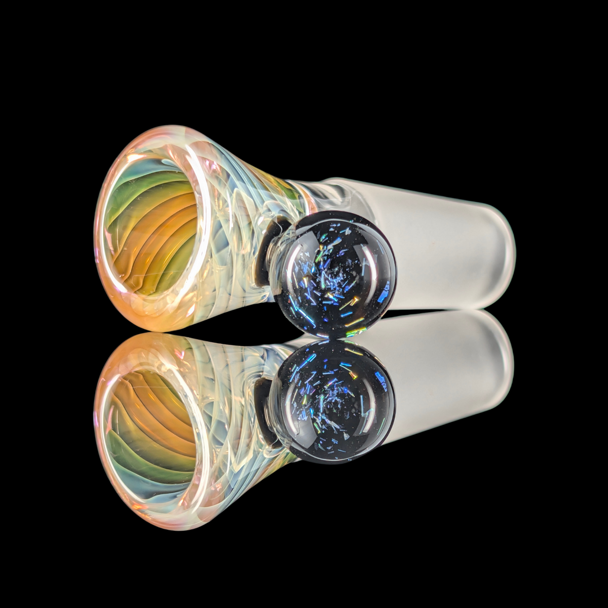 Linework Restriction Slide w/ Dichro Marble 14mm by Empirical Glass