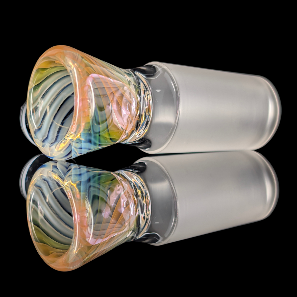 Linework Restriction Slide w/ Dichro Marble 18mm by Empirical Glass