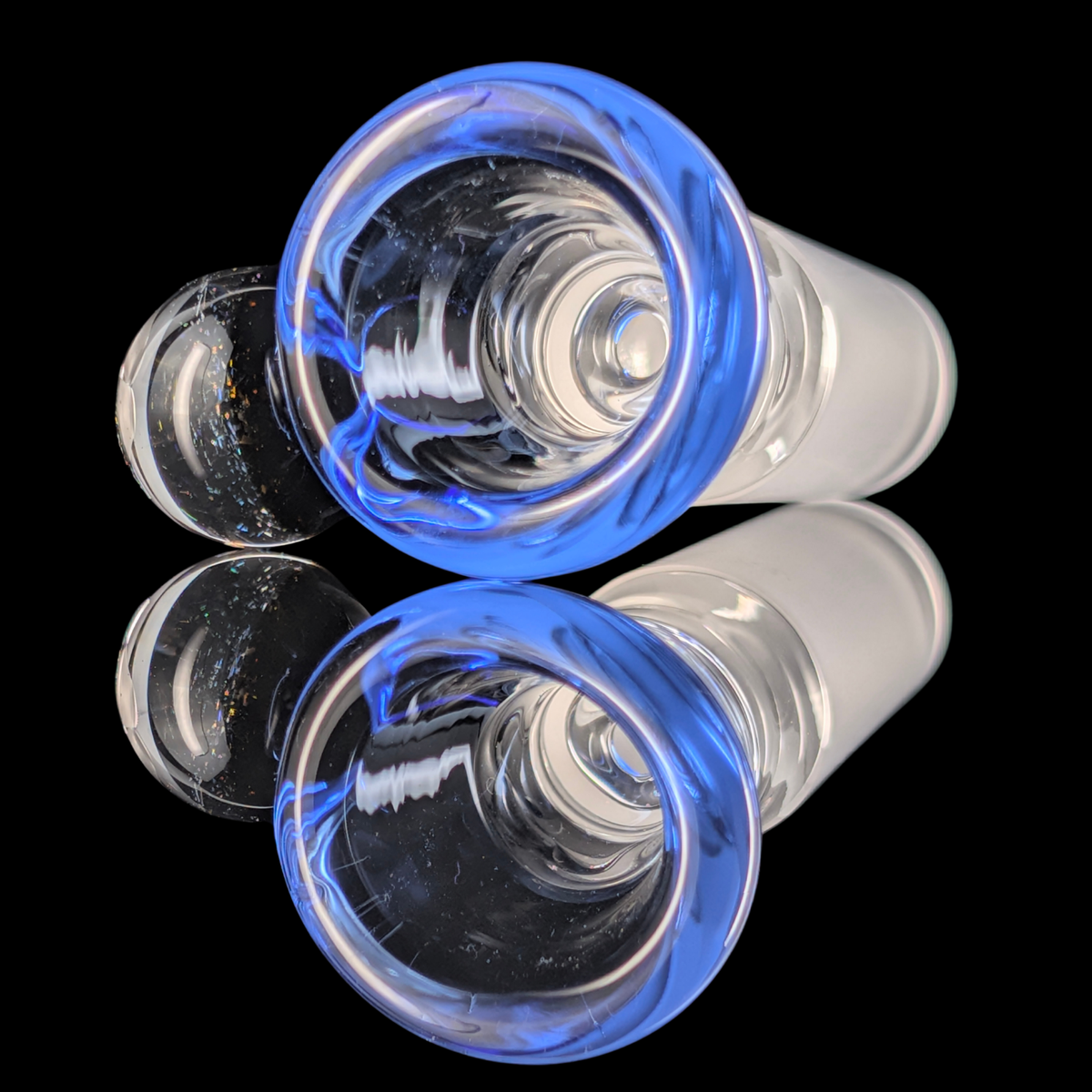 Single Colour Restriction Slide w/ Dichro Marble 14mm by Empirical Glass