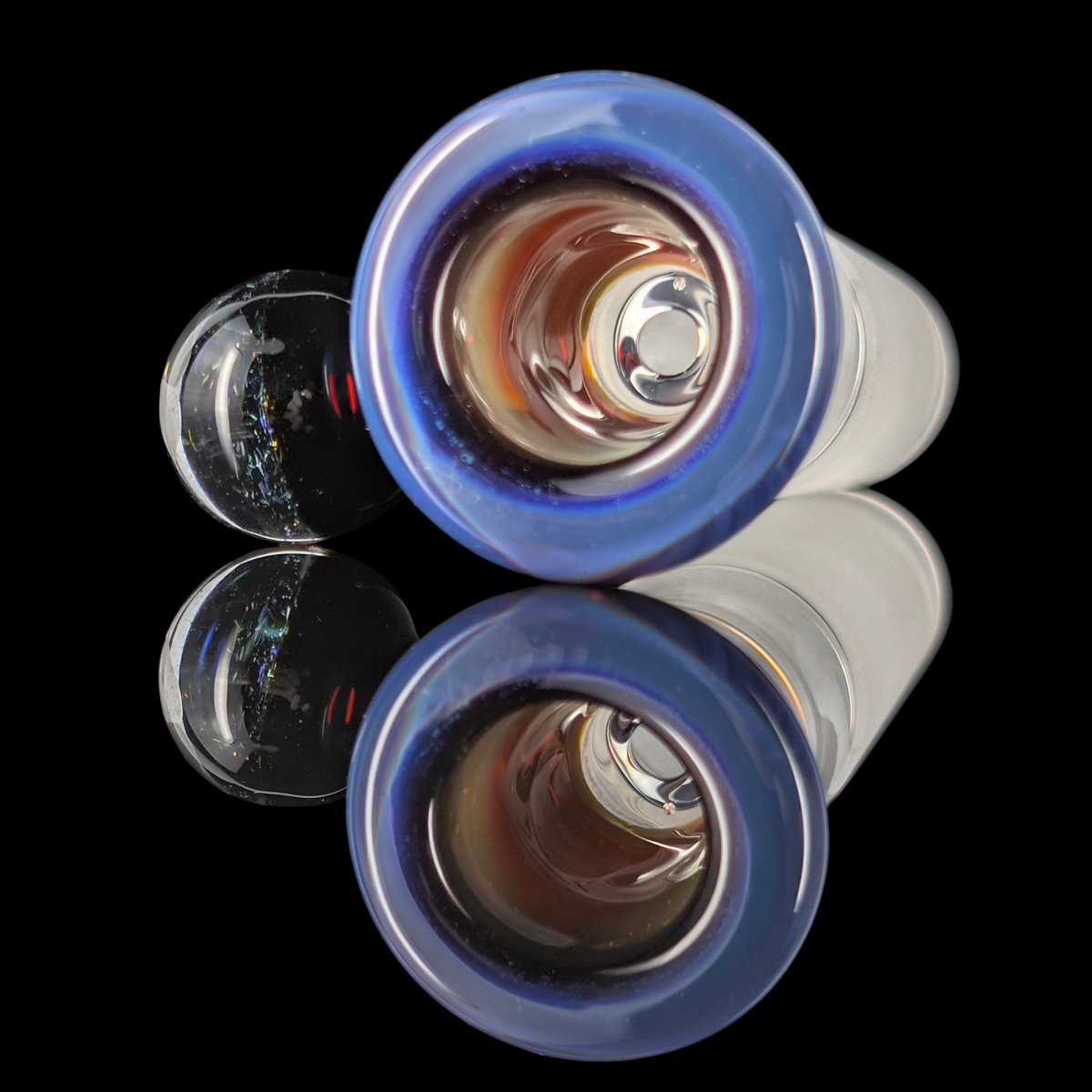Single Colour Restriction Slide w/ Dichro Marble 14mm by Empirical Glass