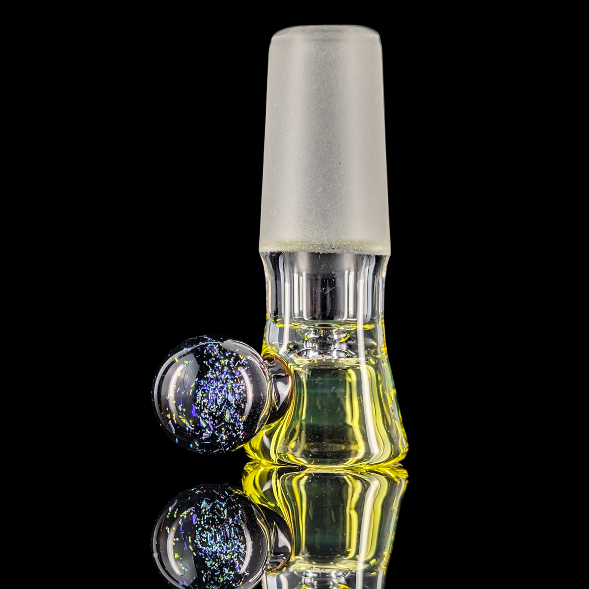 Single Colour Restriction Slide w/ Dichro Marble 14mm by Empirical Glass