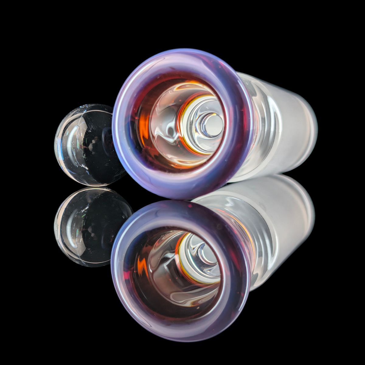 Single Colour Restriction Slide w/ Dichro Marble 18mm by Empirical Glass