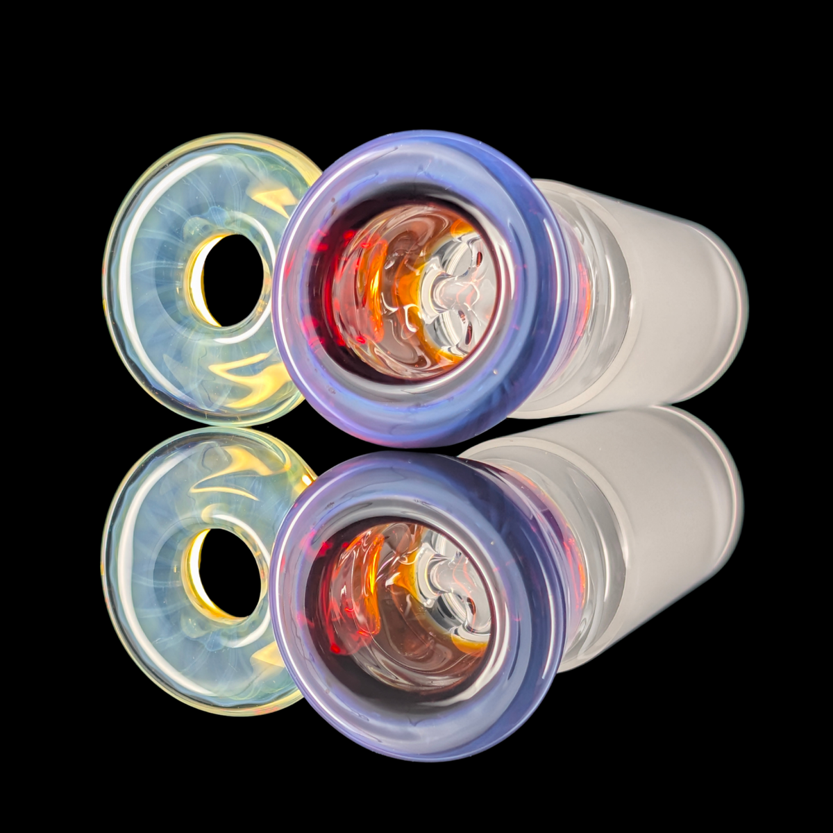 Single Colour 4 Hole Slide w/ Fumicello Donut 18mm by Empirical Glass