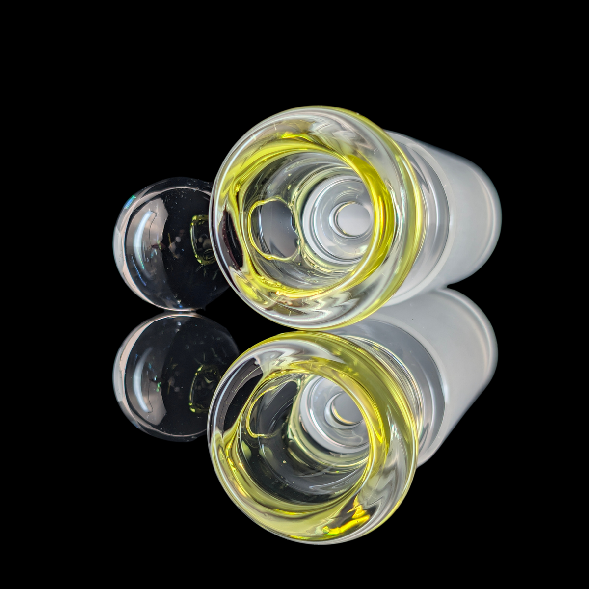Single Colour Restriction Slide w/ Dichro Marble 18mm by Empirical Glass