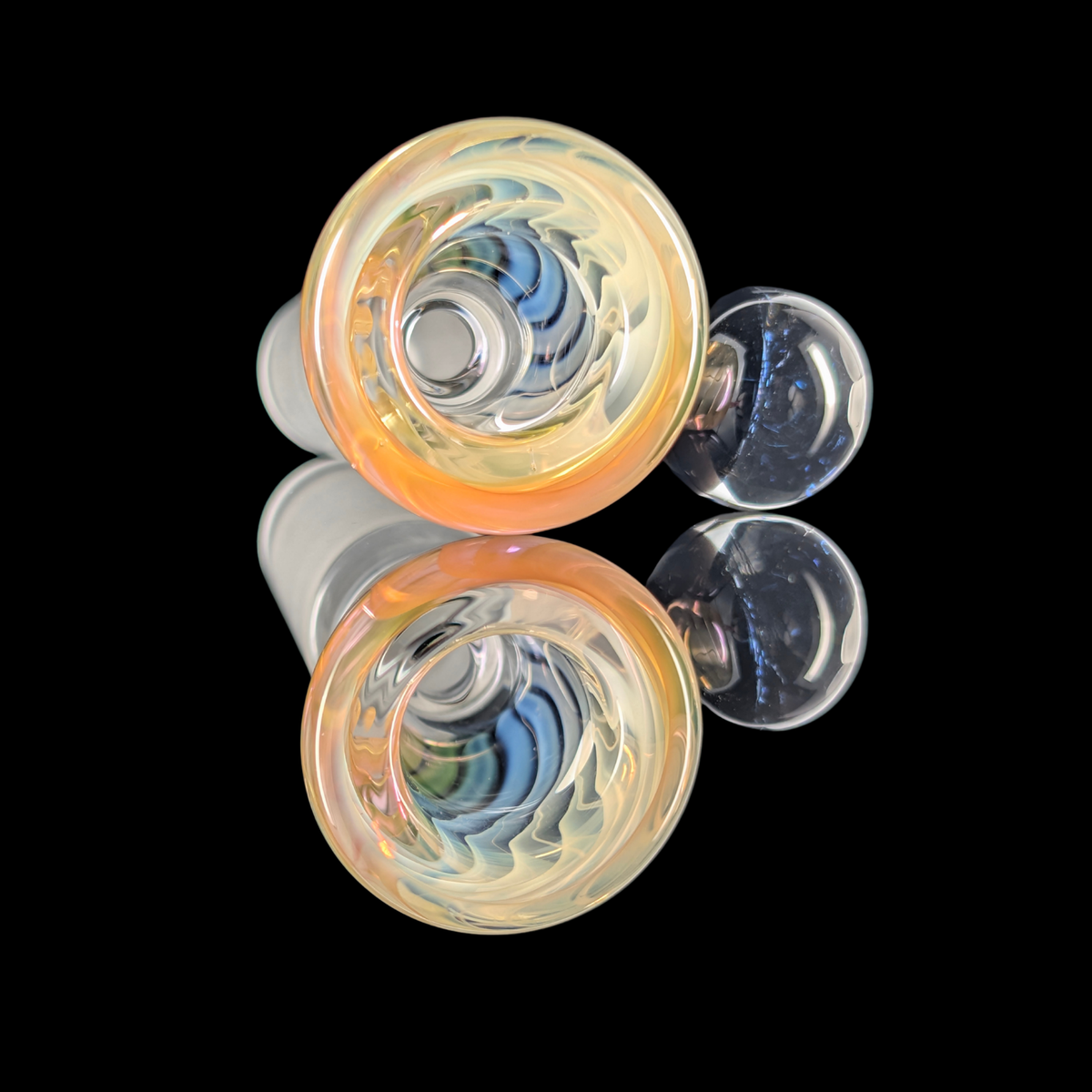 Linework Restriction Slide w/ Dichro Marble 14mm by Empirical Glass