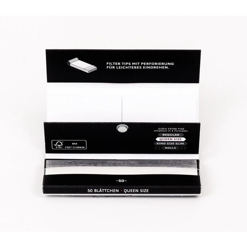 Gizeh Black Queen Size 1 1/4 Papers + Tips w/ magnetic closure
