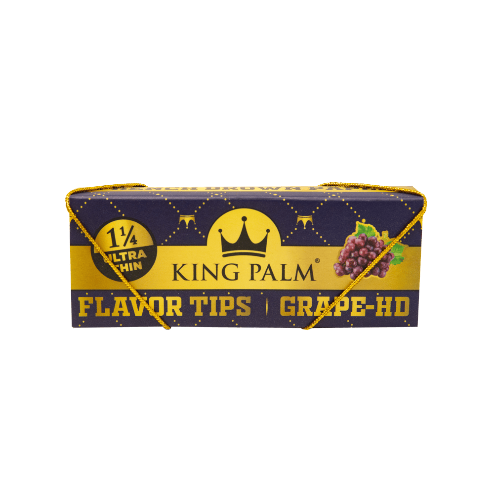 King Palm French Brown Grape HD 1 1/4 Rolling Papers w/ Pop Filters