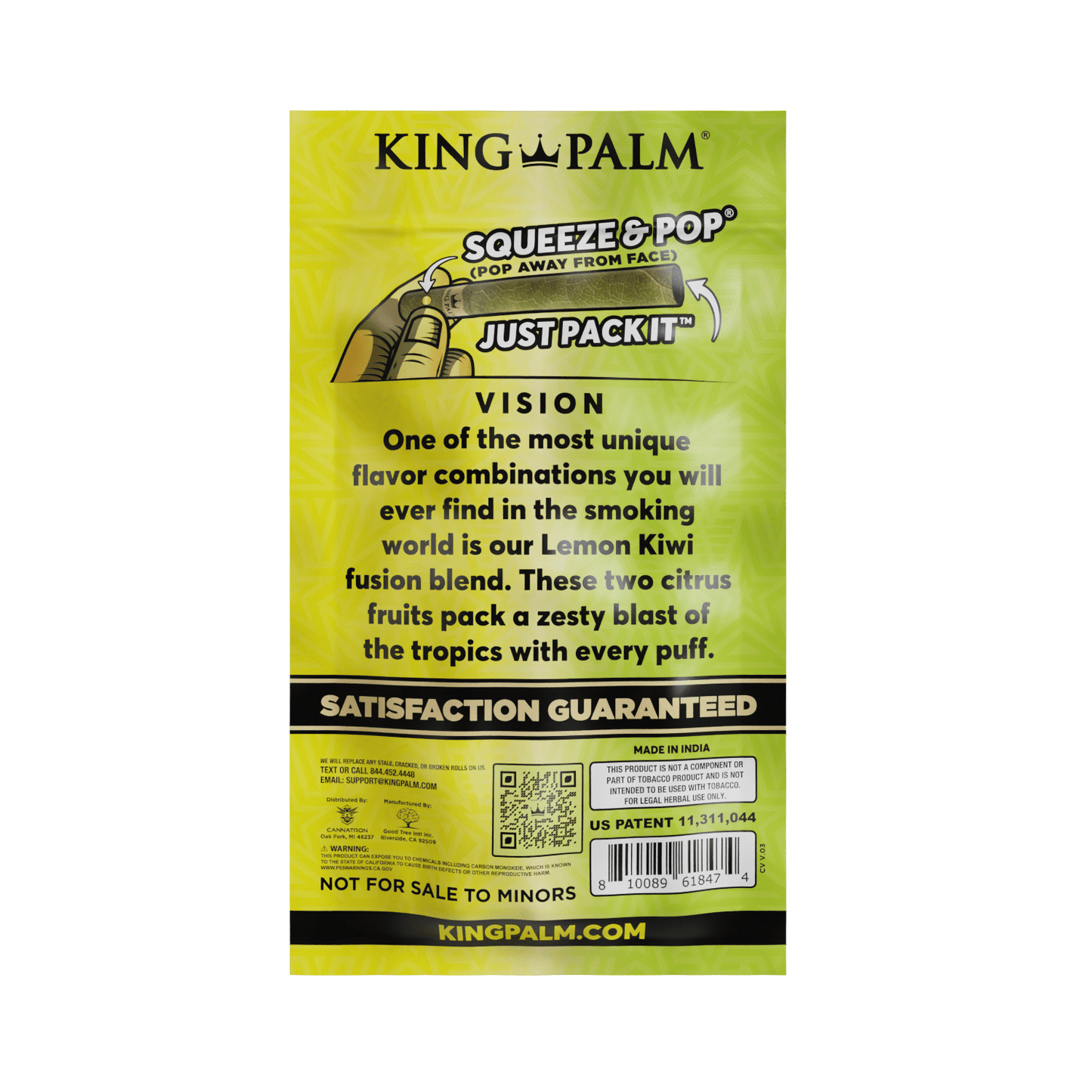 King Palm Mini Rolls 5 Pack Lemon Kiwi