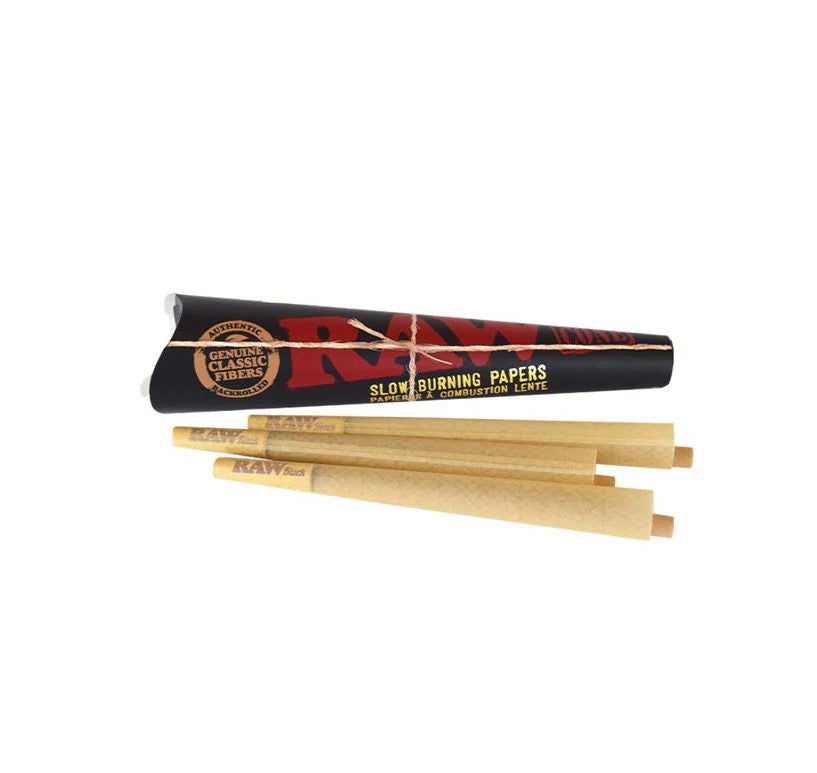 RAW Black King Size Hemp Paper Pre-Rolled Cones (3 per pack)