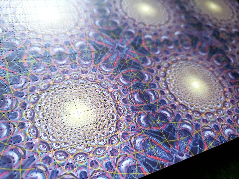 Framed Original Alex Grey Blotter Art by Mark McCloud