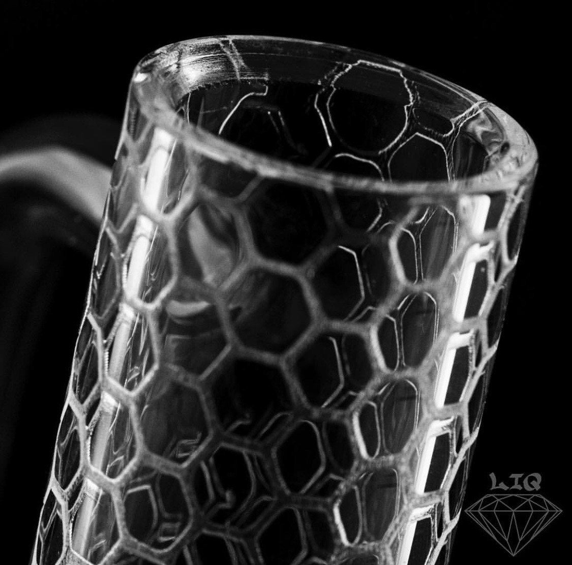 Long Island Quartz Etched Banger Honeycomb 14mm Male