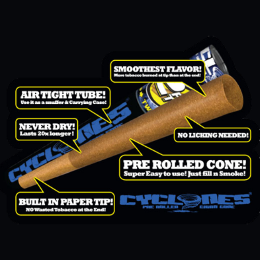 Cyclone Hemp Cone Blunts 2 Pack Tobacco Free
