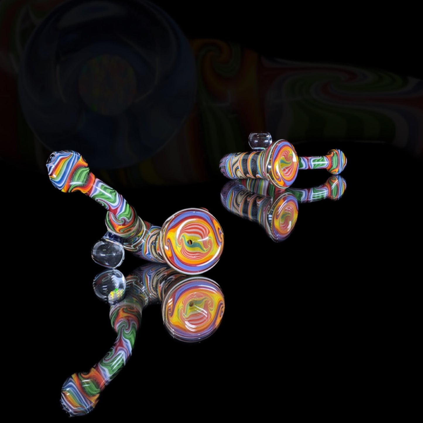 Pho Sco Glass Heady Linework Sherlock Pipe