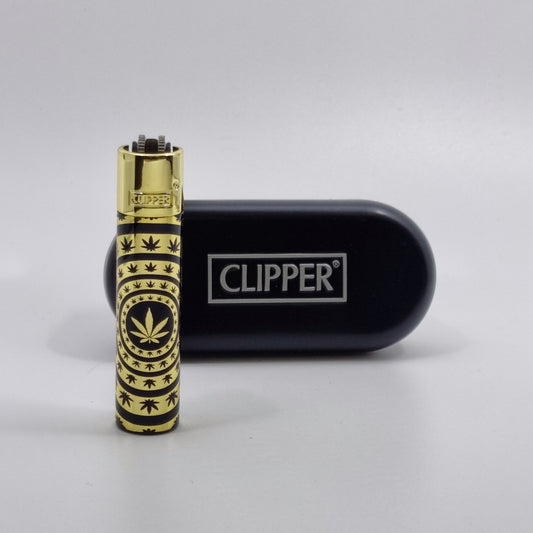 Clipper Lighter Metal Leaves Pattern