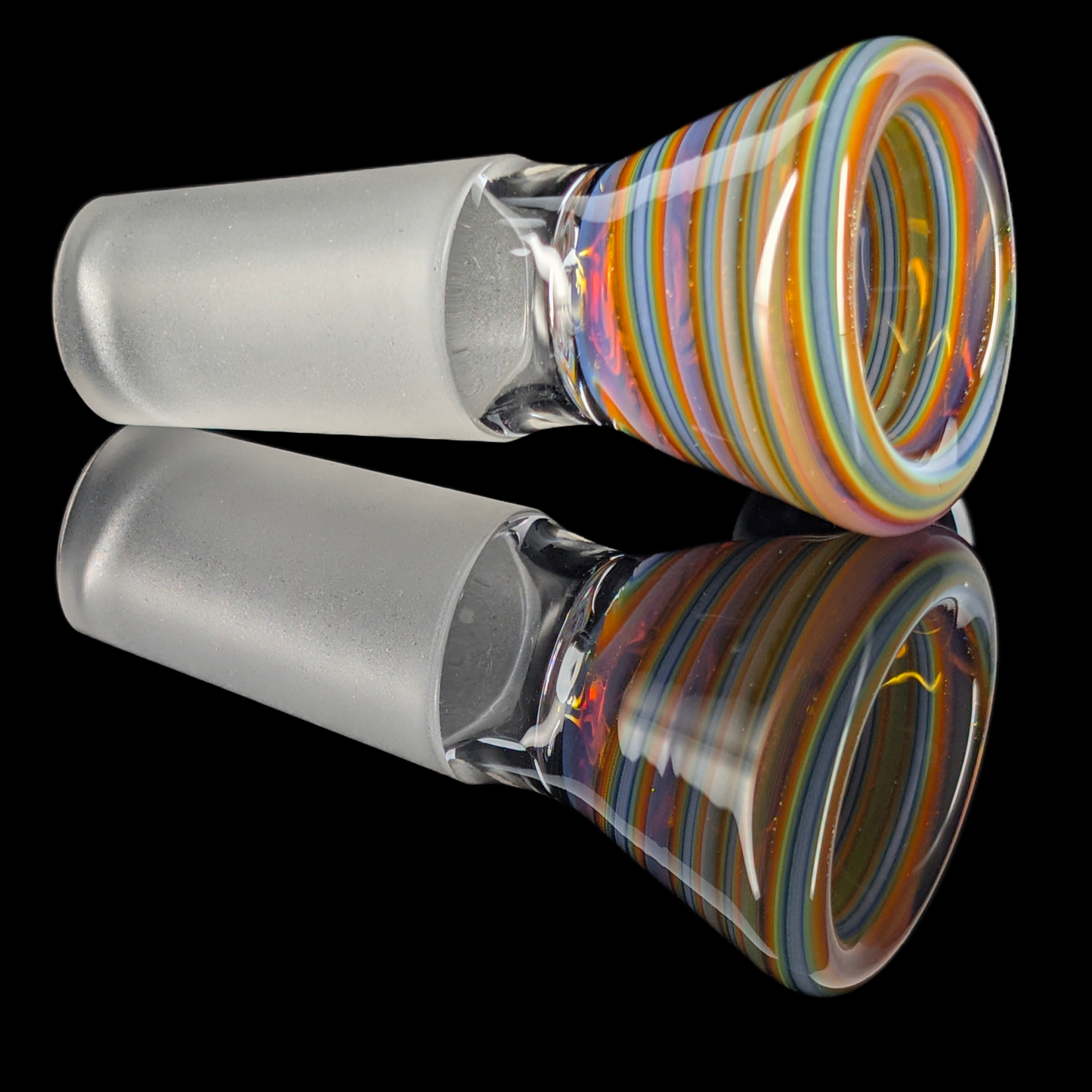 Spiral Restriction Slide w/ Dichro Marble 14mm by Empirical Glass Purple