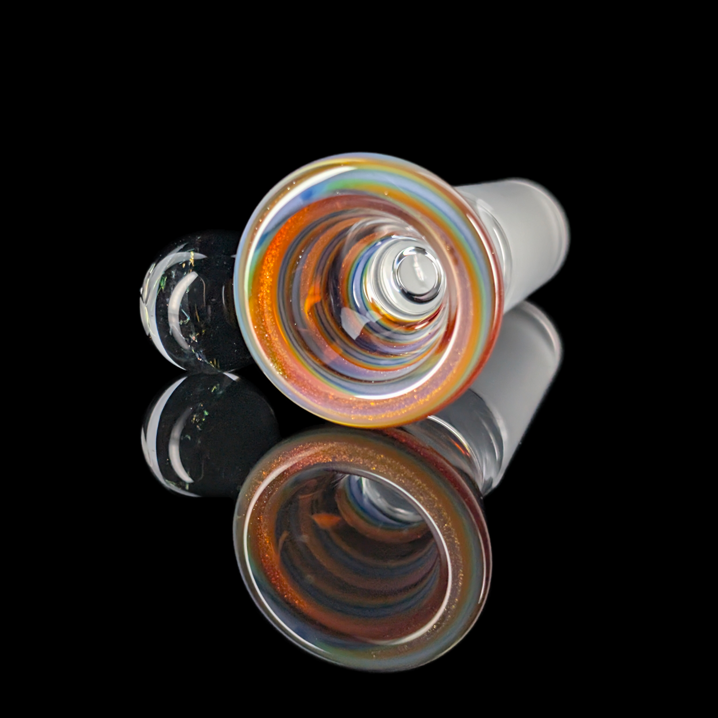 Spiral Restriction Slide w/ Dichro Marble 14mm by Empirical Glass Purple