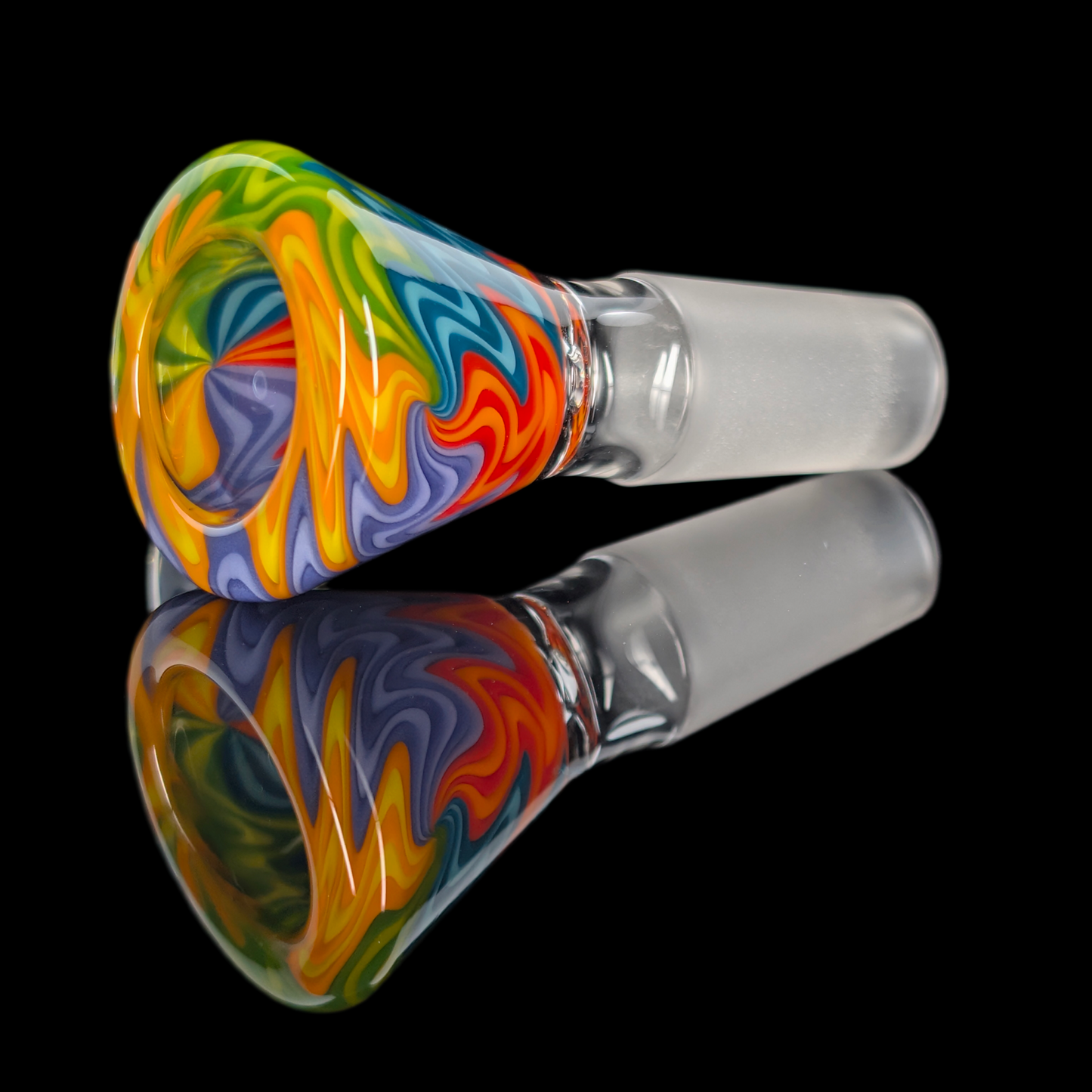 Empirical Glass Wig Wag Restriction Slide w/ Fumicello Donut 14mm Orange/Blue/Yellow/Green