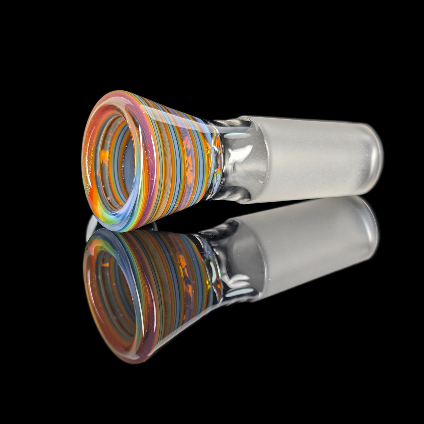 Spiral Restriction Slide w/ Dichro Marble 14mm by Empirical Glass Purple