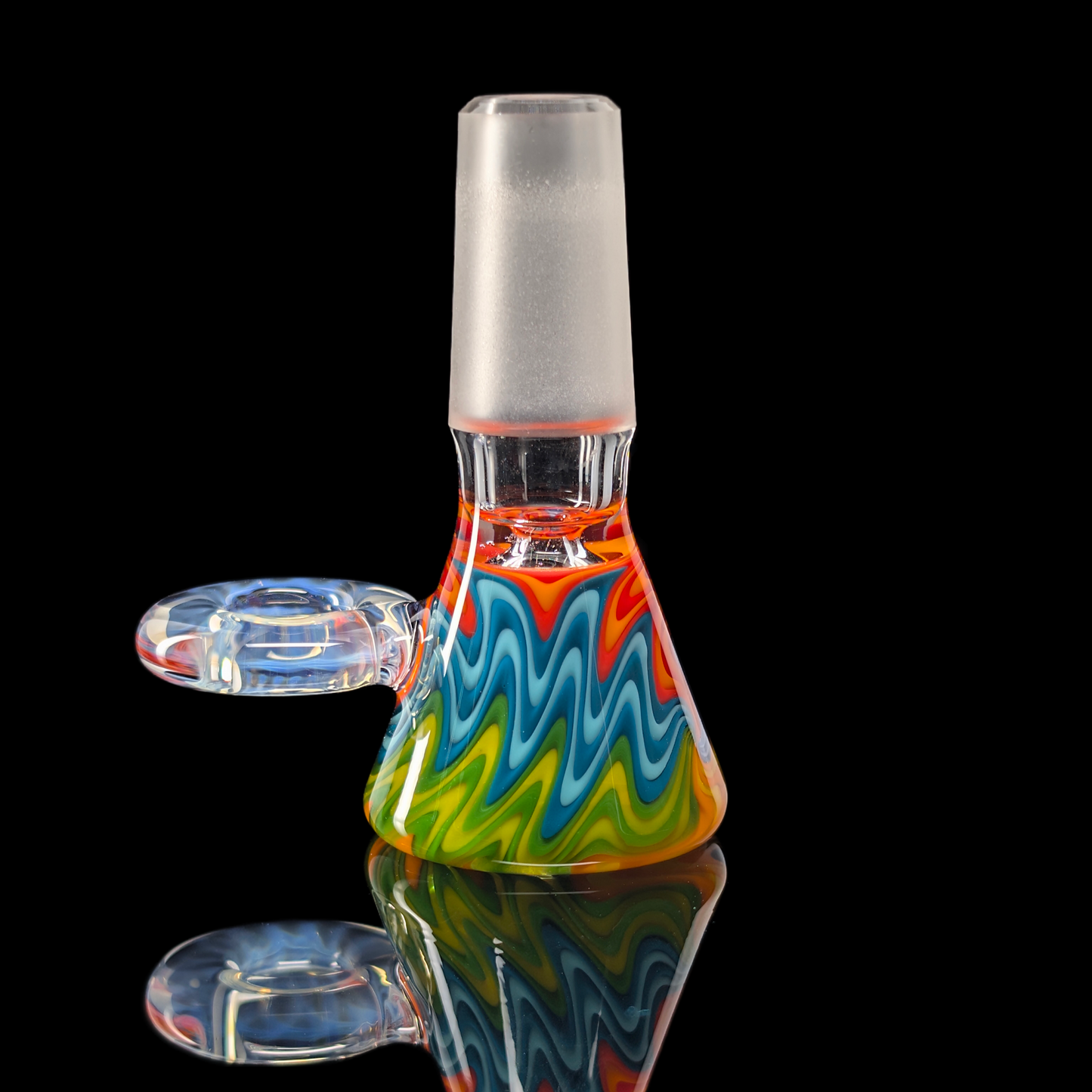 Empirical Glass Wig Wag Restriction Slide w/ Fumicello Donut 14mm Orange/Blue/Yellow/Green