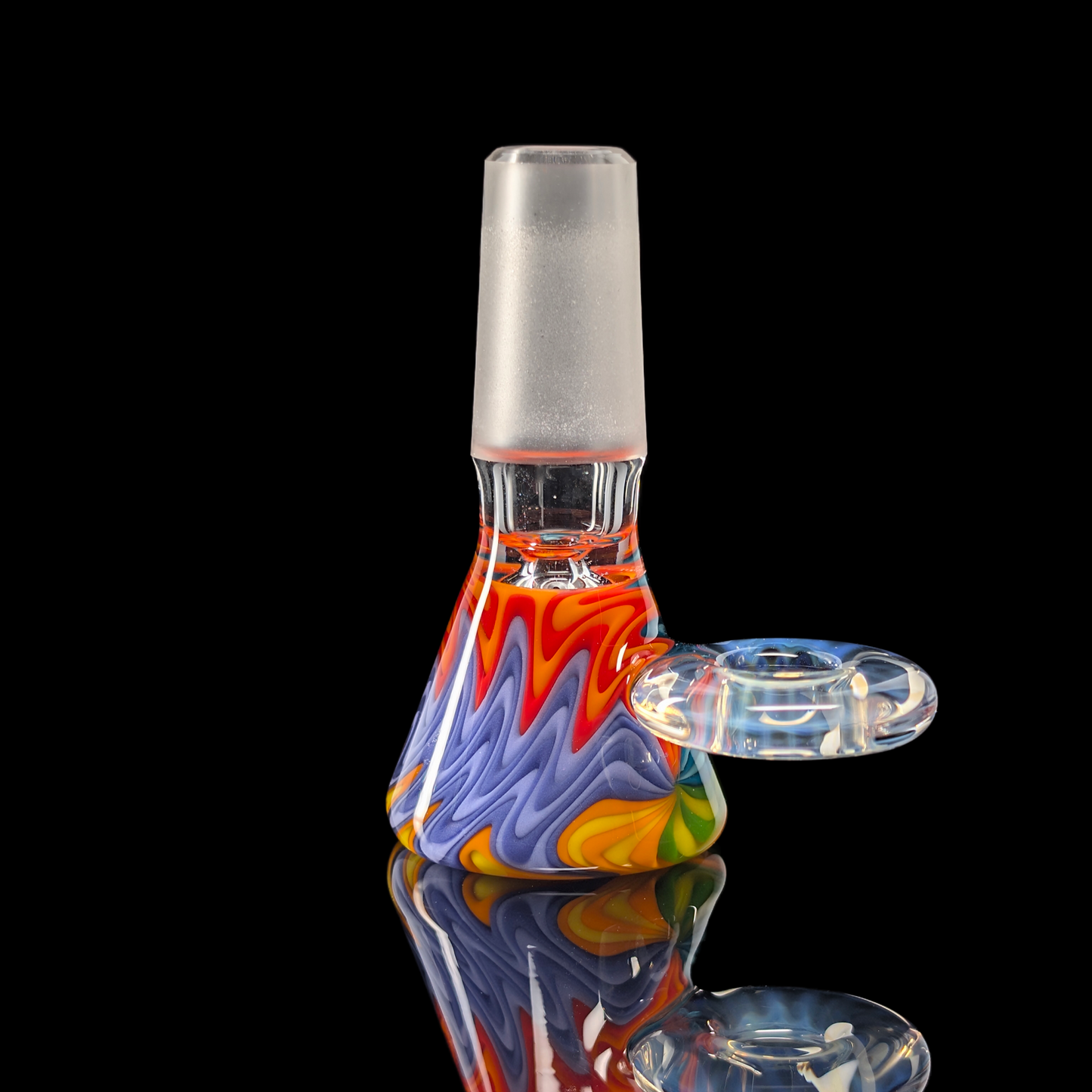 Empirical Glass Wig Wag Restriction Slide w/ Fumicello Donut 14mm Orange/Blue/Yellow/Green