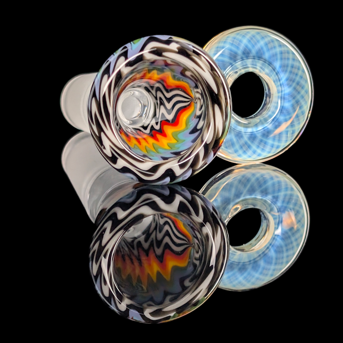 Empirical Glass Wig Wag Restriction Slide w/ Fumicello Donut 14mm Black/White/Green/Red/Yellow