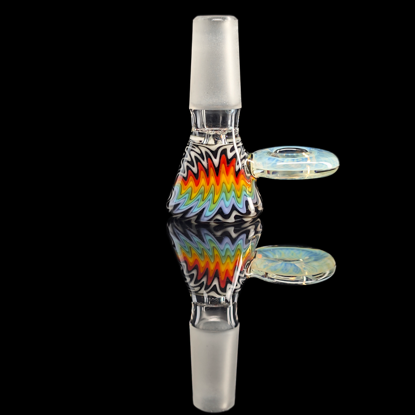 Empirical Glass Wig Wag Restriction Slide w/ Fumicello Donut 14mm Black/White/Green/Red/Yellow