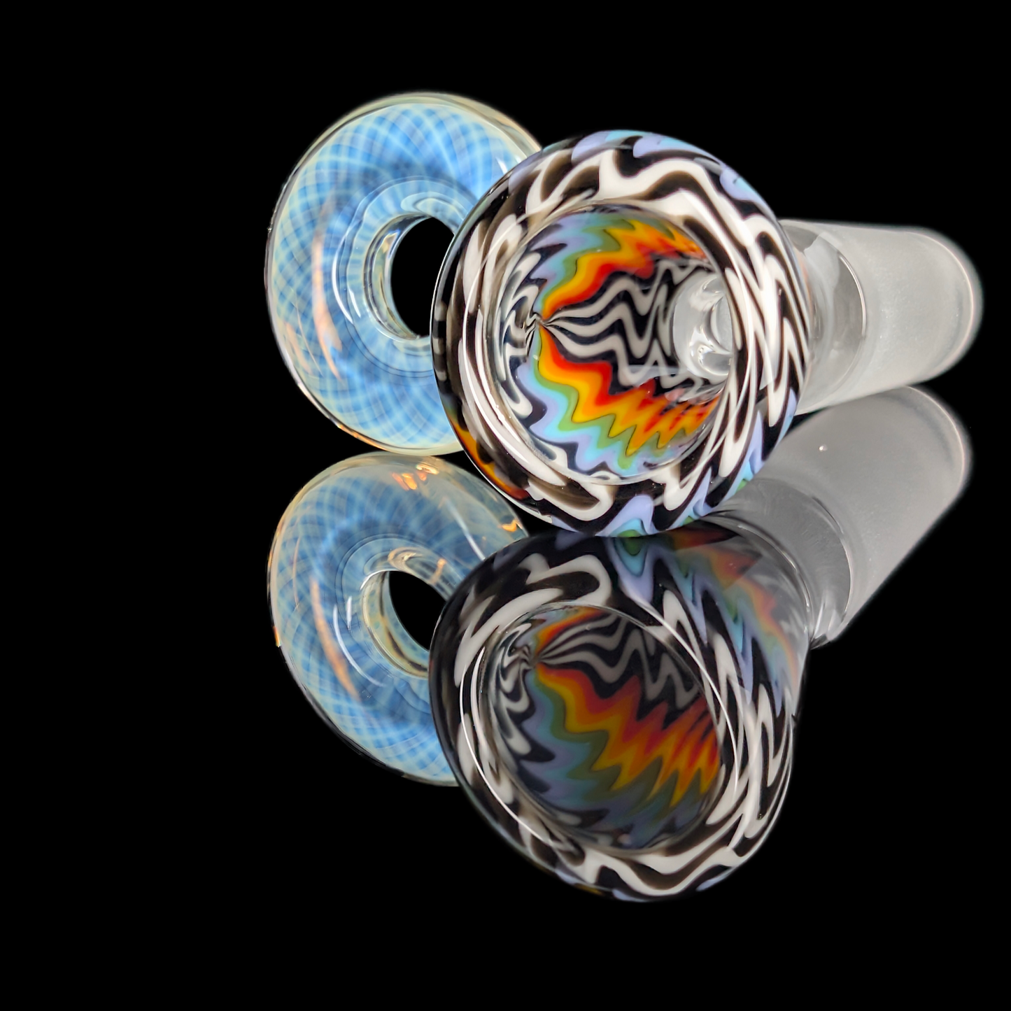 Empirical Glass Wig Wag Restriction Slide w/ Fumicello Donut 14mm Black/White/Green/Red/Yellow