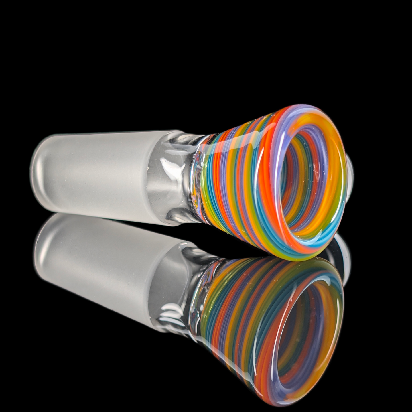 Spiral Restriction Slide w/ Dichro Marble 14mm by Empirical Glass Orange