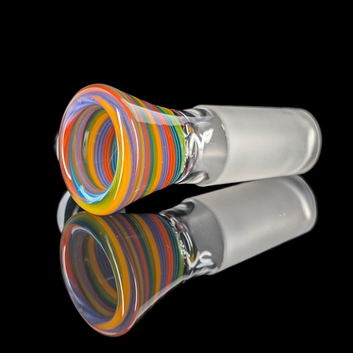 Spiral Restriction Slide w/ Dichro Marble 14mm by Empirical Glass Orange