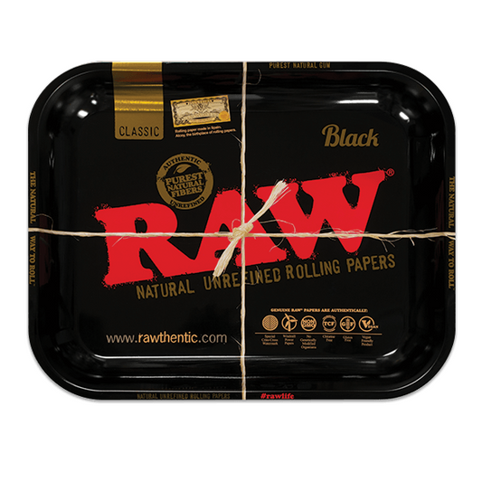 RAW Rolling Tray Large RAW Logo Black 34x27.5cm