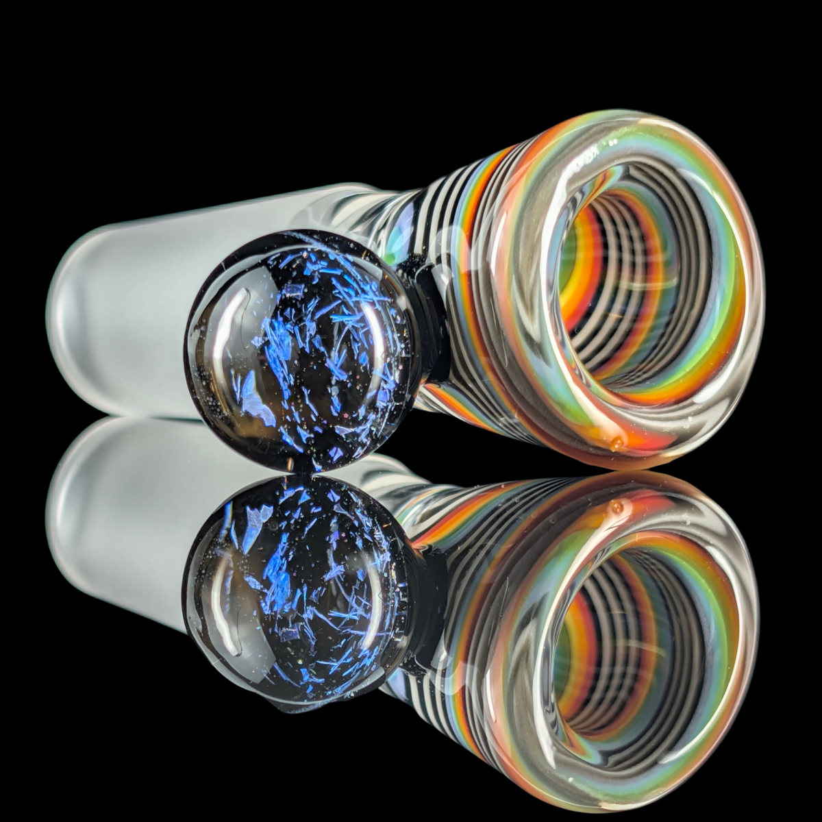 Linework Restriction Slide w/ Dichro Marble 14mm by Empirical Glass