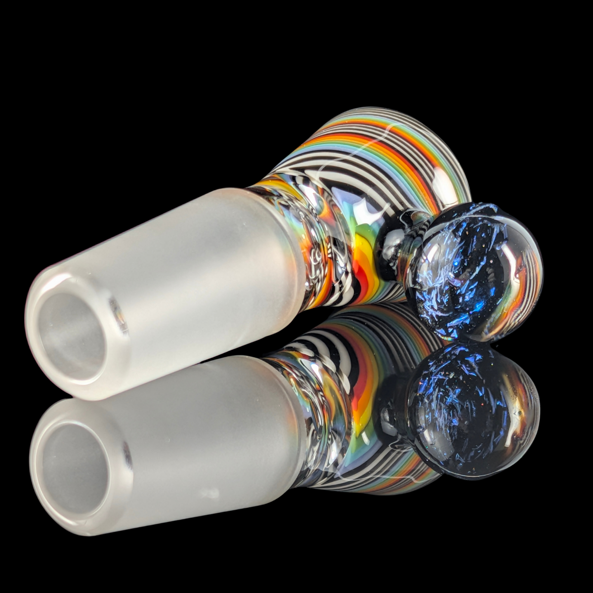 Linework Restriction Slide w/ Dichro Marble 14mm by Empirical Glass
