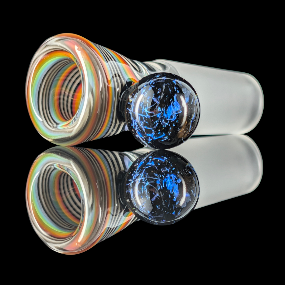 Linework Restriction Slide w/ Dichro Marble 14mm by Empirical Glass