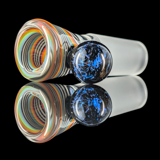 Linework Restriction Slide w/ Dichro Marble 14mm by Empirical Glass