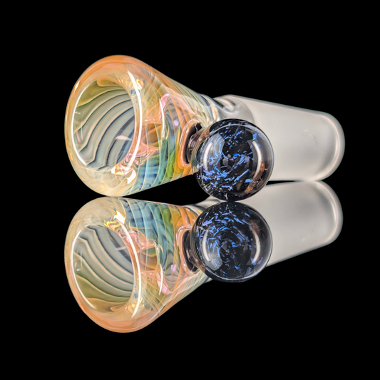 Linework Restriction Slide w/ Dichro Marble 14mm by Empirical Glass