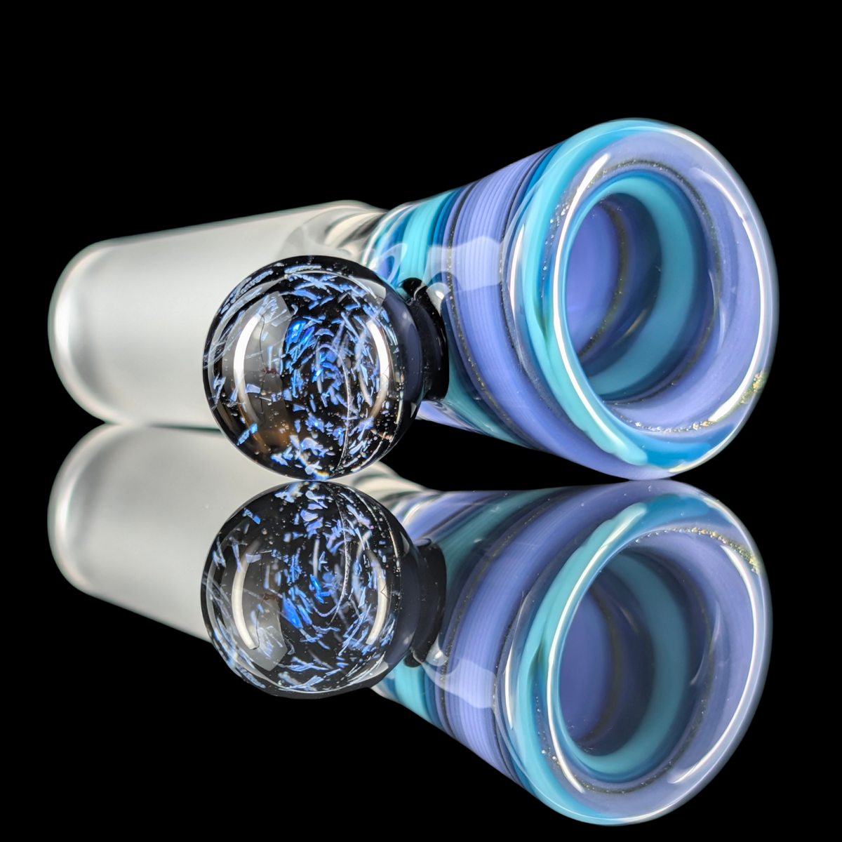 Linework Restriction Slide w/ Dichro Marble 14mm by Empirical Glass