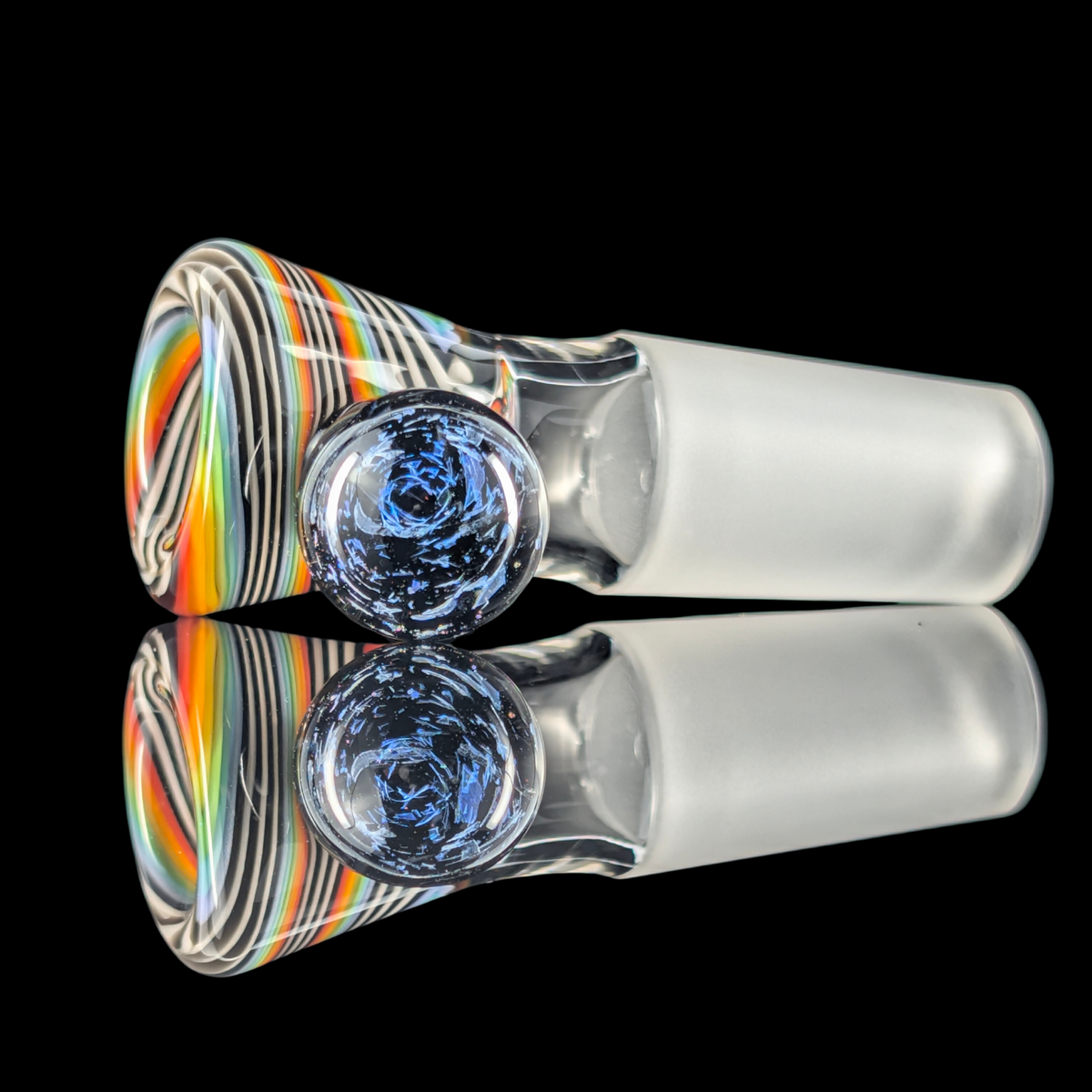 Linework Restriction Slide w/ Dichro Marble 14mm by Empirical Glass