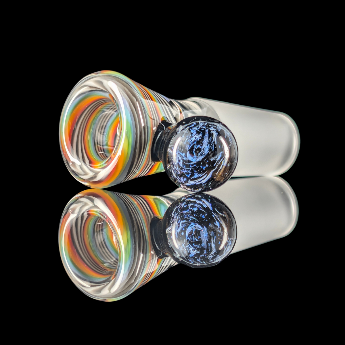 Linework Restriction Slide w/ Dichro Marble 14mm by Empirical Glass