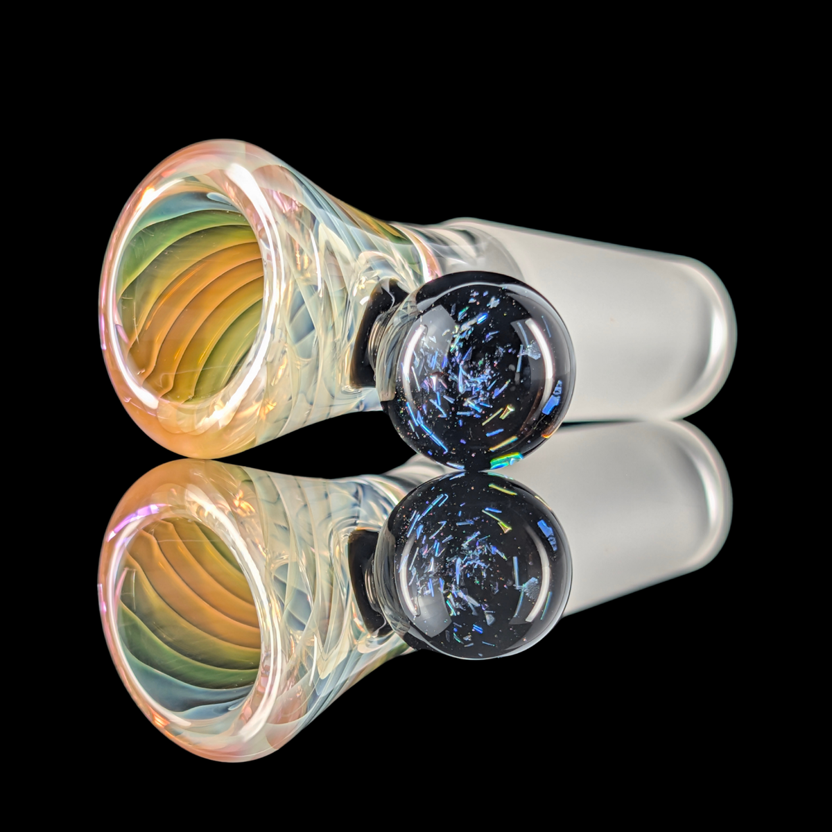 Linework Restriction Slide w/ Dichro Marble 14mm by Empirical Glass