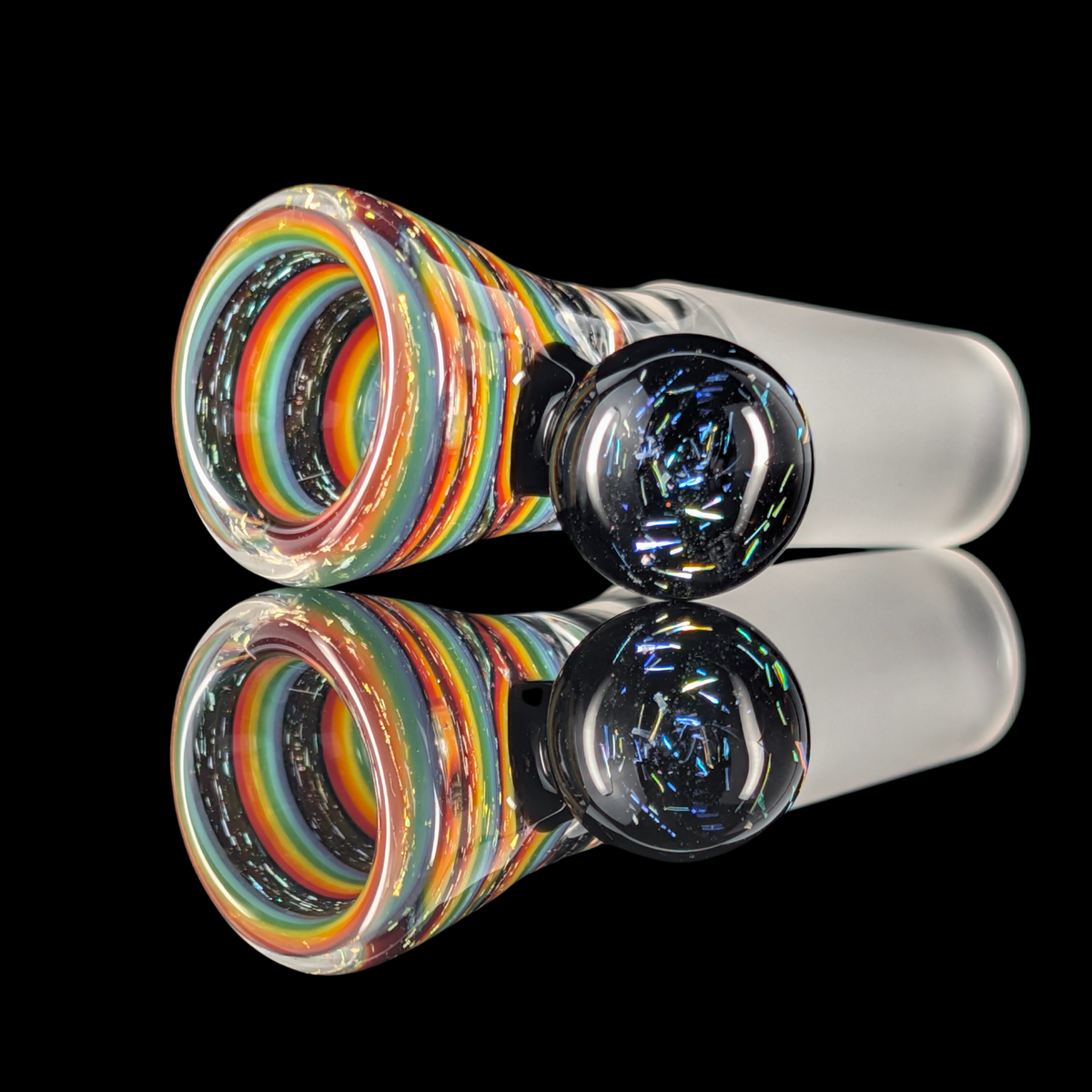 Linework Restriction Slide w/ Dichro Marble 14mm by Empirical Glass