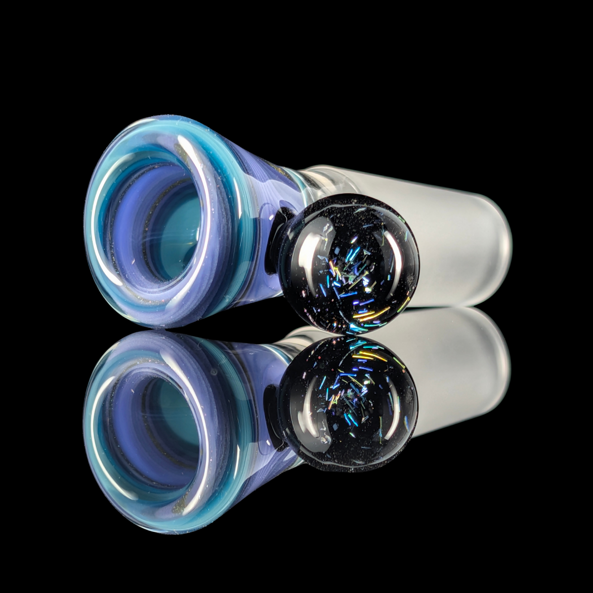 Linework Restriction Slide w/ Dichro Marble 14mm by Empirical Glass