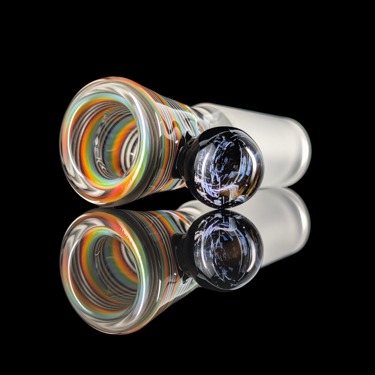 Linework Restriction Slide w/ Dichro Marble 14mm by Empirical Glass