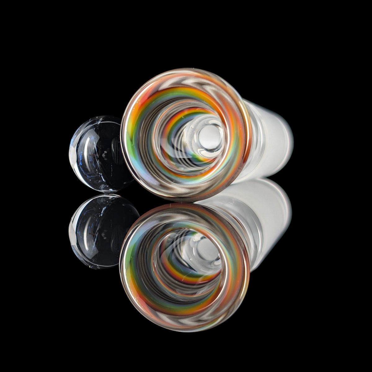 Linework Restriction Slide w/ Dichro Marble 14mm by Empirical Glass