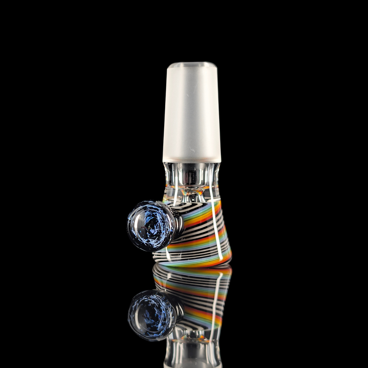 Linework Restriction Slide w/ Dichro Marble 14mm by Empirical Glass