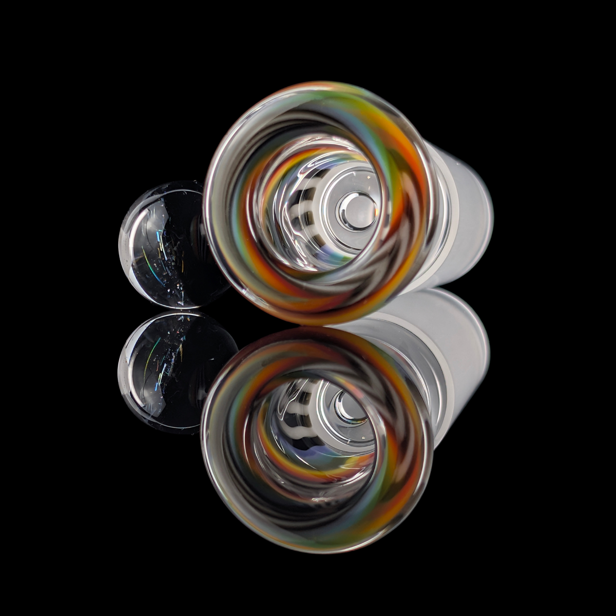 Linework Restriction Slide w/ Dichro Marble 18mm by Empirical Glass