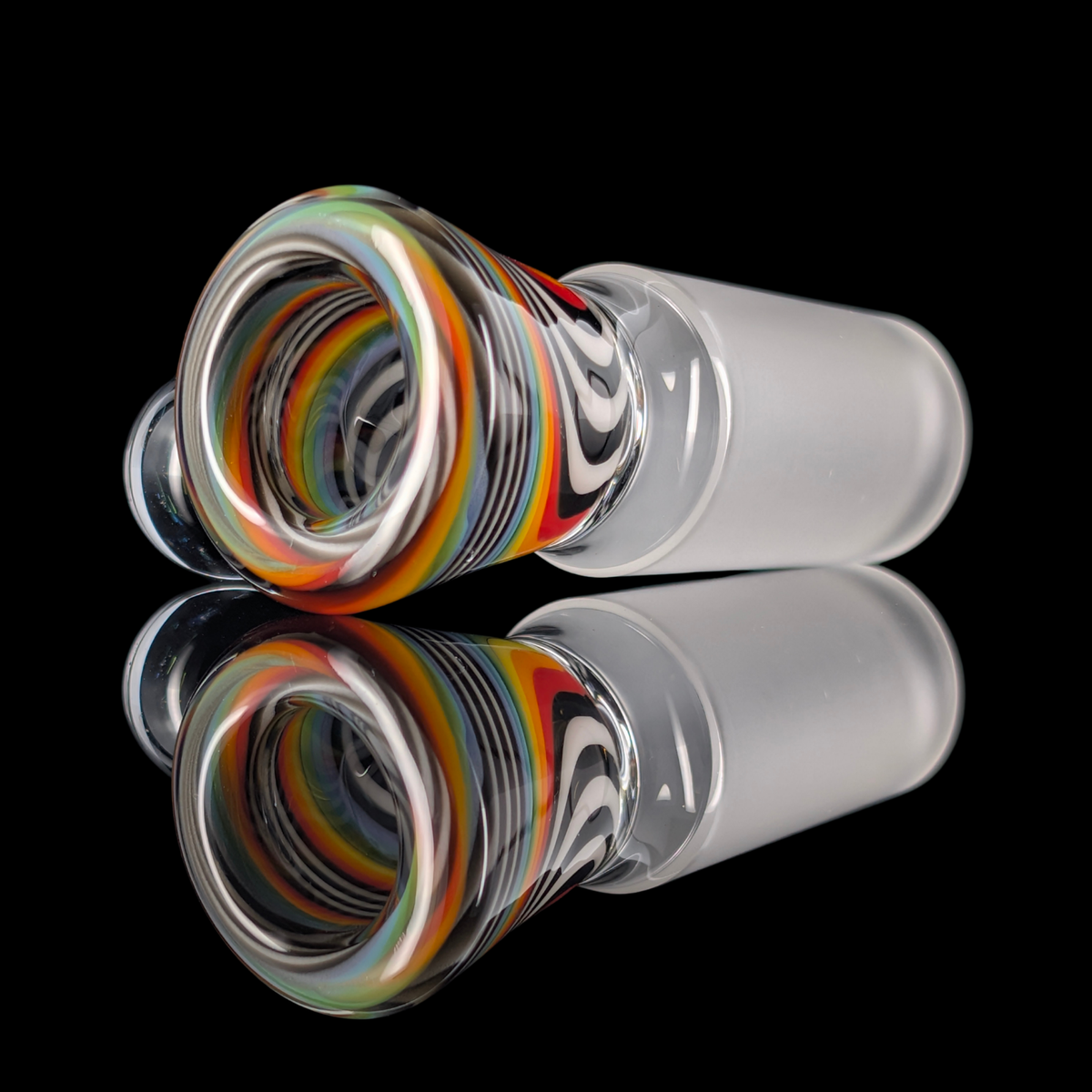 Linework Restriction Slide w/ Dichro Marble 18mm by Empirical Glass