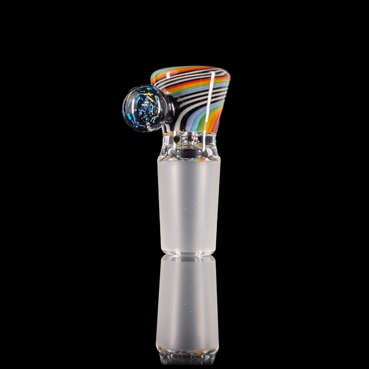 Linework Restriction Slide w/ Dichro Marble 18mm by Empirical Glass