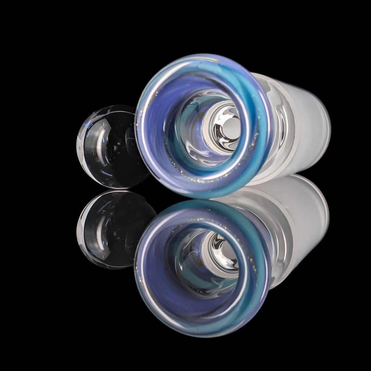 Linework Restriction Slide w/ Dichro Marble 18mm by Empirical Glass